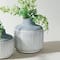 6" Gray Modern Terra Cotta Vase with Glazed Accent